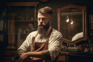 Классная портретная стрижка парикмахера. Студия Razor. Генерировать искусственный интеллект - yliv