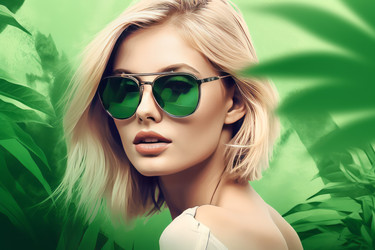 Зеленые солнцезащитные очки blondie art. Летняя мода. Генерировать искусственный интеллект - yliv