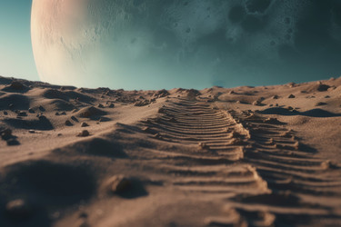 Ступенька лунной поверхности грунта. Земельное пространство. Генерировать искусственный интеллект - yliv