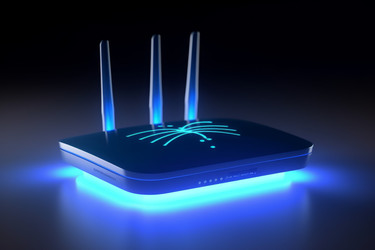 Маршрутизатор синего цвета wifi. Генерировать искусственный интеллект - yliv