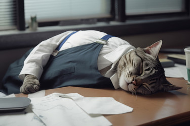 Офисная одежда сонного кота. Генерация ИИ - yliv