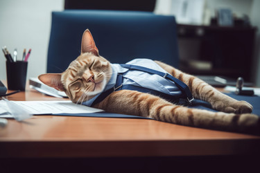 Офис сонного кота. Генерировать искусственный интеллект - yliv