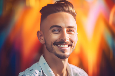 Стильный мужчина улыбается. Генерировать искусственный интеллект - yliv