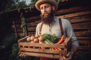 Деревянный ящик для овощей фермера. Генерировать искусственный интеллект - yliv