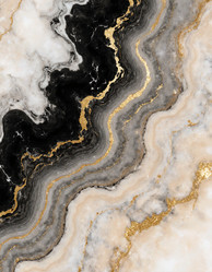 Краска Fluid art с использованием спиртовых чернил создает абстрактный дизайн, сочетающий черный, белый, серый и золотой цвета в плавном струящемся узоре, подходящем для настенного искусства Generative AI. - Karjalainen