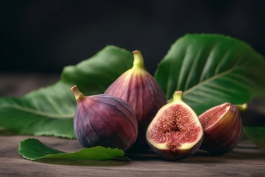 спелый плод инжира. свежий органический продукт на деревянной доске. генеративный контент - yliv