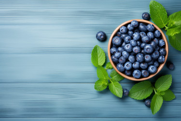 вкусная свежая черника с витамином зеленых листьев. генеративный контент - yliv