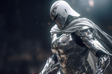 Футуристическое тело белого рыцаря. Мужская историческая игра future sword. Генерировать искусственный интеллект - yliv