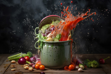 Всплеск в горшочке с овощами. Генерировать искусственный интеллект - yliv