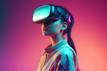 Модная виртуальная леди с vr-гарнитурой. Генерировать искусственный интеллект - yliv