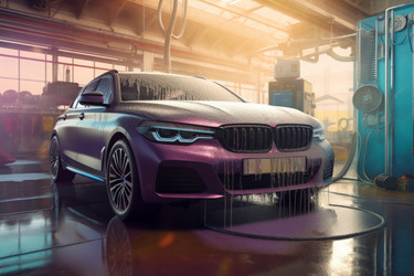 процесс мойки автомобиля. генеративный контент - yliv