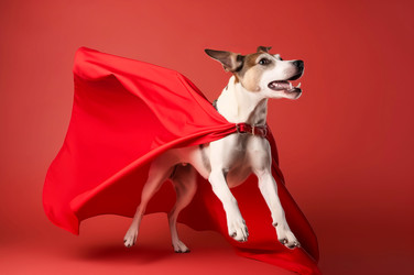 Накидка для собаки-супергероя. Обожаю костюм животного super pet. Генерировать искусственный интеллект - yliv