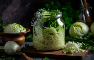Банка для маринования капусты. Кухня для приготовления пищи. Генерировать искусственный интеллект - yliv