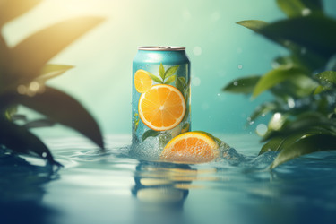 Баночка со сладкой водой. Лайм свежий. Генерация ИИ - yliv