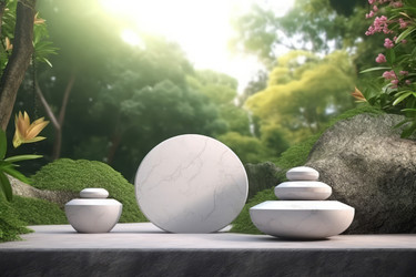 Каменное изделие podium jungle. Косметическая платформа. Генерировать искусственный интеллект - yliv