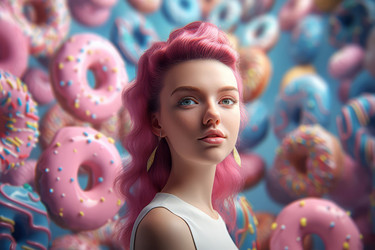 Молодая женщина готовит пончики. Генерировать искусственный интеллект - yliv