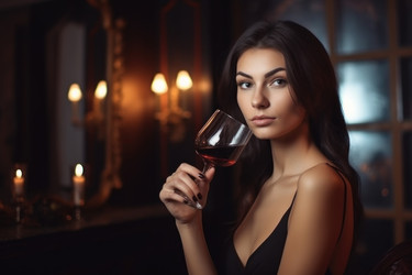 Молодая женщина пьет. Генерировать искусственный интеллект - yliv