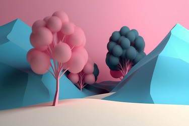 Глубокий рендеринг абстрактного 3d-ландшафта. Генерировать искусственный интеллект - yliv