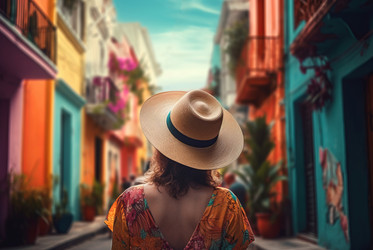 Уличная фотография девушки-портрета в стиле бохо. Генерировать искусственный интеллект - yliv