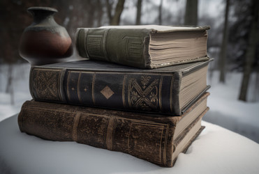 стопка старых винтажных книг. генеративный контент - yliv