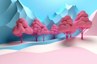 Глубокий абстрактный 3d-пейзаж. Генерировать искусственный интеллект - yliv