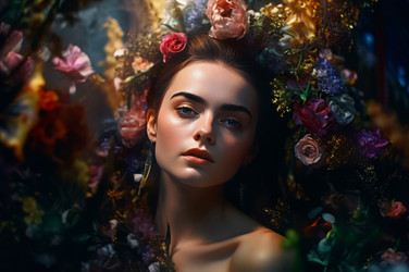 красивая девушка-модельер в цветах модели. генеративный контент - yliv