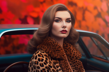 Стильная женщина Vogue, одетая в леопардовое пальто. Генерировать искусственный интеллект - yliv