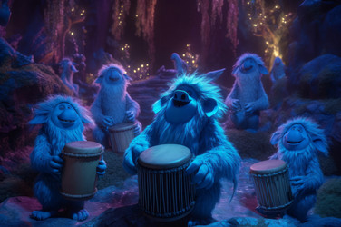 Снежные люди играют на бонго. Генерировать искусственный интеллект - yliv