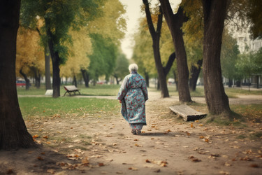 Бабуля прогуливается по аллее. Генерировать искусственный интеллект - yliv