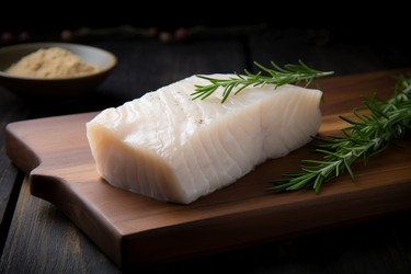 Фирменное блюдо из белого мяса из палтуса. Генерация ИИ - yliv