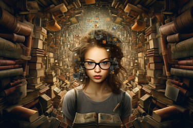 Лицо девушки-библиотекаря. Генерировать искусственный интеллект - yliv
