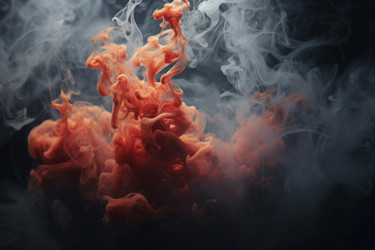 Красочная красная фотостудия Smoke ice. Туман волшебной ауры распыляет пар. Генерировать искусственный интеллект - yliv