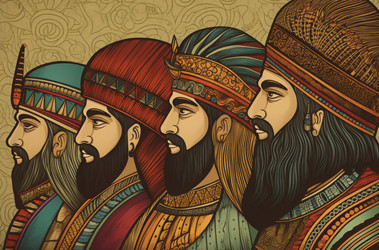 Изображение ассирийских царей. Древний рисунок вавилонской царственной исторической цивилизации. Генерировать искусственный интеллект - yliv