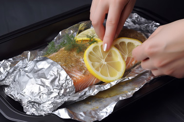 Женщина заворачивает вкусного лосося. Генерировать искусственный интеллект - yliv