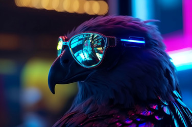 Cool cyber punk eagle. Generate ai - yliv
