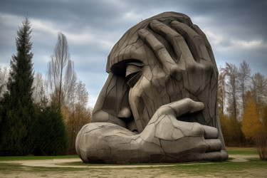 Скульптура головы и рук сюрреалистична. Искусство творчества. Генерировать искусственный интеллект - yliv