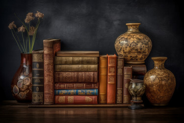 Фон старинной книжной полки. Генерировать искусственный интеллект - yliv