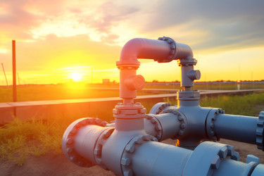 Перевозка масла или газовой трубы на закате. Создать ИИ - yliv