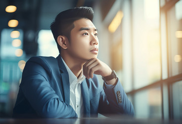 Азиат работает в офисе. Генерировать искусственный интеллект - yliv
