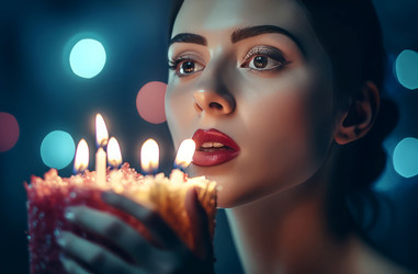 Женщина губами задувает свечу. Генерировать искусственный интеллект - yliv