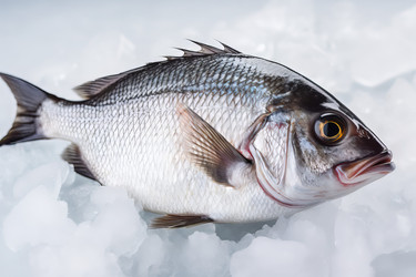 Рынок продуктов питания из мороженой рыбы с морским кремом. Диетическое питание на рынке рыбной ловли. Генерировать искусственный интеллект - yliv