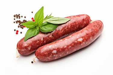 Вкусная нарезанная домашняя колбаса с чесноком и перцем в горошек домашнего приготовления. Ешьте нарезанные блюда местной кухни. Генерировать искусственный интеллект - yliv