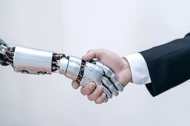 Рукопожатие робота-бизнесмена. Генерировать искусственный интеллект - yliv