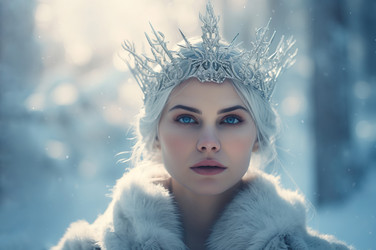 Снежная королева зимнего леса. Лицо принцессы моды, лицо ангела природы. Генерировать искусственный интеллект - yliv