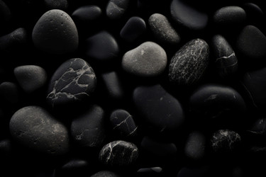 Black round stone background. Generate Ai - yliv