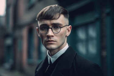 Уличный портрет мужчины с короткой стрижкой "ежик". Расческа beauty lifestyle cut. Генерировать искусственный интеллект - yliv