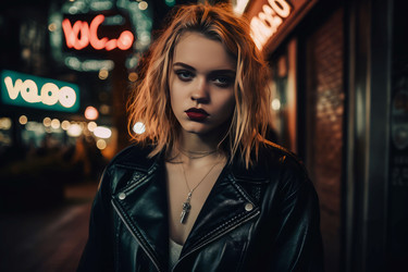 улица панк-девчонок. стиль модельной одежды. генеративный контент - yliv