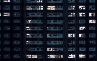 окна здания, ночной вечер. башня урбан. генеративный контент - yliv