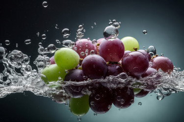 виноградная вода капает на свежие продукты. генеративный контент - yliv