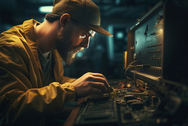 Работает специалист по электричеству. Генерировать искусственный интеллект - yliv